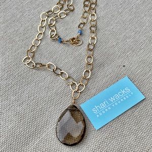 Shari Wacks Smoky Topaz Teardrop Necklace